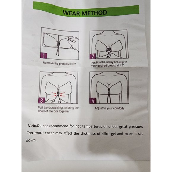 Lot Of 2 Gaibest Self Adhesive Strapless Backless Invisible Bra Sz D Beige Black - Picture 6 of 9